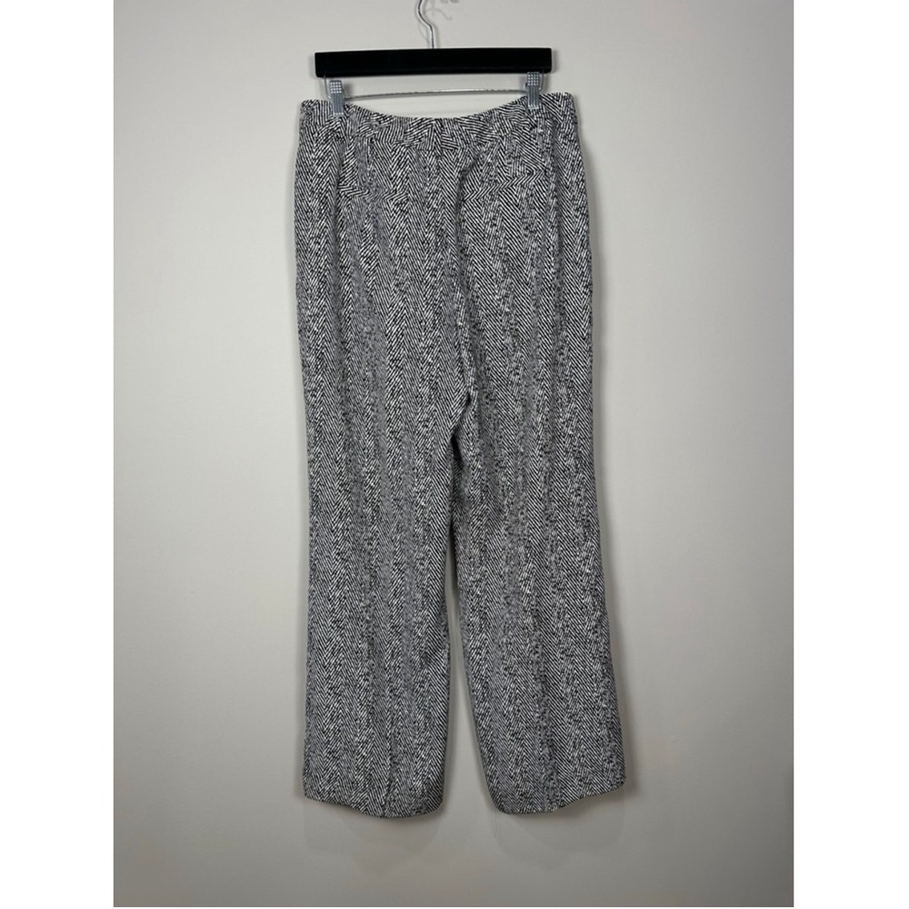 White House Black Market Wide Leg Herringbone Trousers Pants Women 12R - Picture 5 of 12